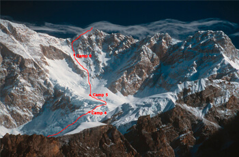 There are 4 different routes to the mountain peak with both its south and east side providing opportunities for new routes.